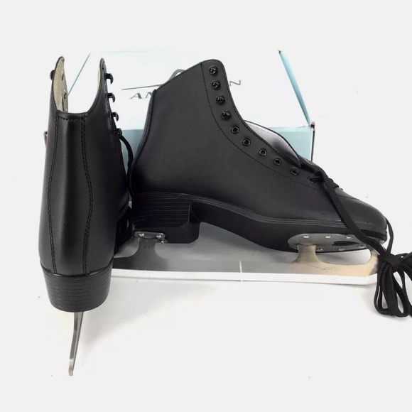 New in Box American Tricot Lined Figure Black Skates Size 13 Professional - Picture 2 of 7